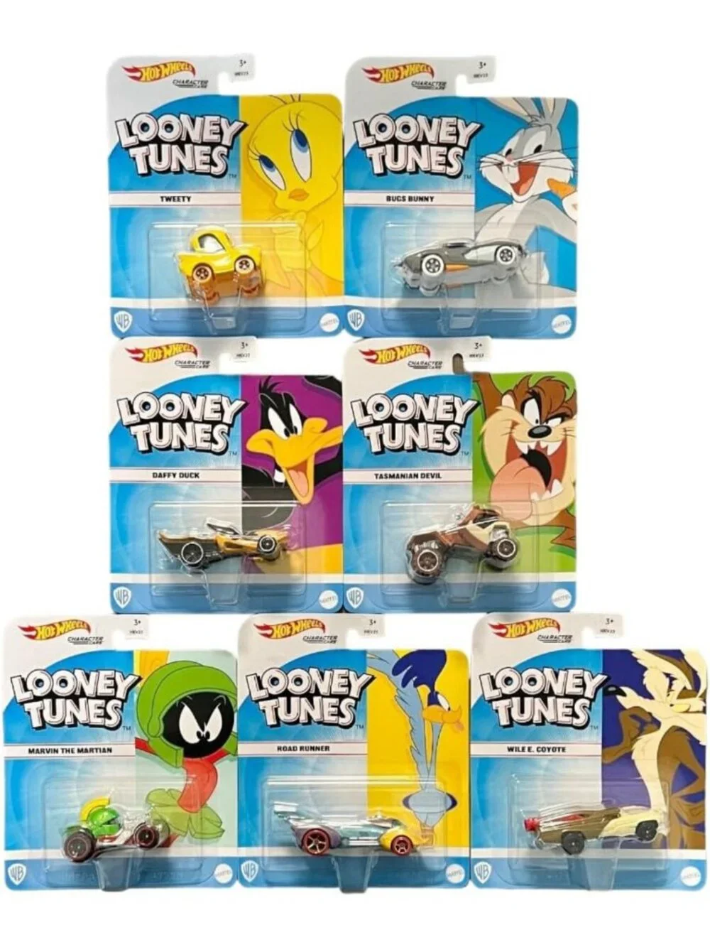 Complete Set of 7 Diecast Character Cars - Fun Collectible Vehicles Bundle